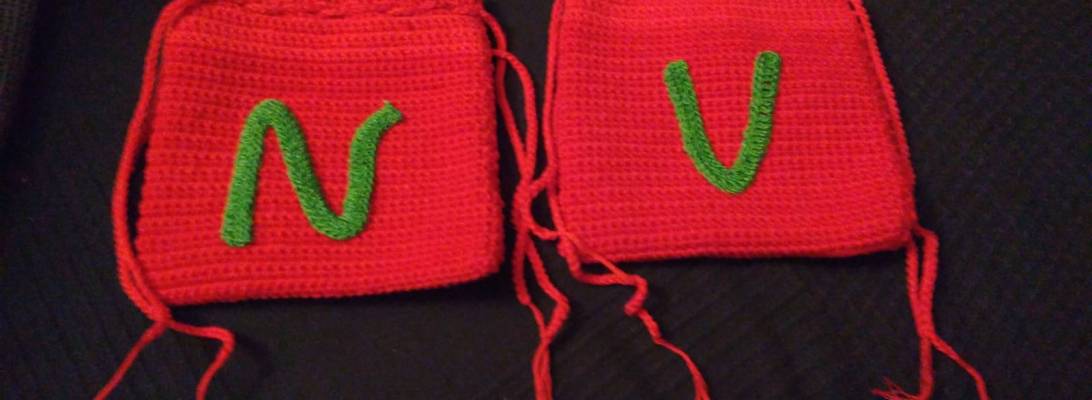 Bolsitas a ganchillo con iniciales