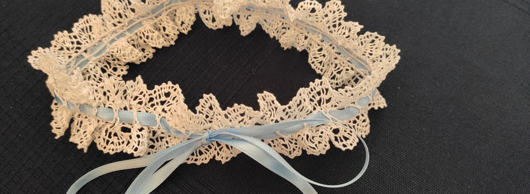 Liga de novia de encaje de bolillos