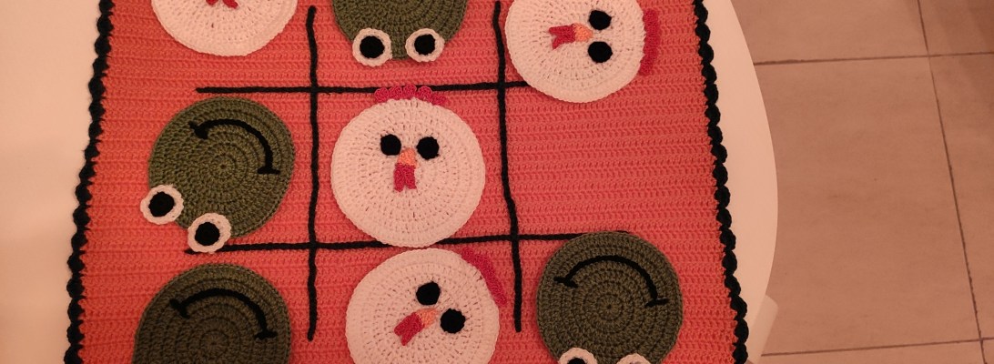 3 en raya a ganchillo para bebés